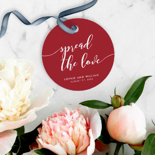 Étiquettes Cadeau Relax Script Épandez l'Amour Mariage Couleur Perso
