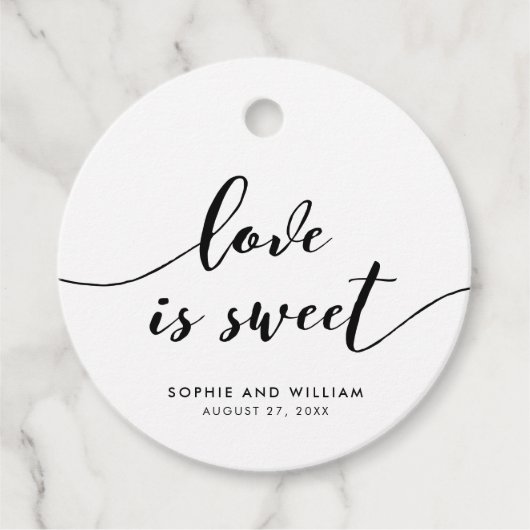 Étiquettes Cadeau Relax Script L'amour est doux Mariage (Devant)