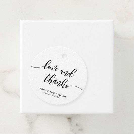 Étiquettes Cadeau Relax Script Love and Thanks Mariage (En situation)
