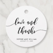 Étiquettes Cadeau Relax Script Love and Thanks Mariage (Devant)