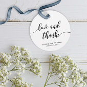 Étiquettes Cadeau Relax Script Love and Thanks Mariage