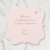 Étiquettes Cadeau Religieuse Confirmation Fille Croix rose en crête (Dos)