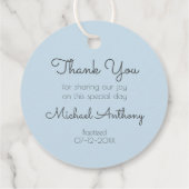 Étiquettes Cadeau Religieux de Laurel Bleu et Blanc avec Croix (Dos)