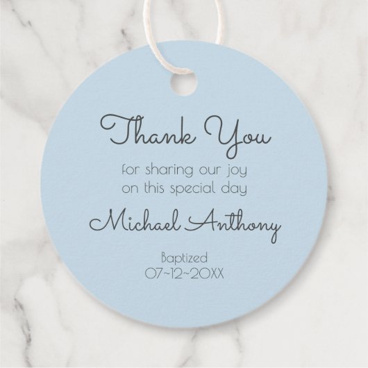 Étiquettes Cadeau Religieux de Laurel Bleu et Blanc avec Croix (Dos)