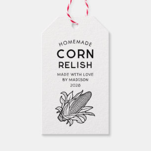 Étiquettes-cadeau Relish de maïs moderne recette maison garde-manger