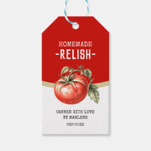 Étiquettes-cadeau Relish de tomates fait maison avec tomate rouge