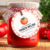 Étiquettes Cadeau Relish tomate avec tomate et à damiers motif