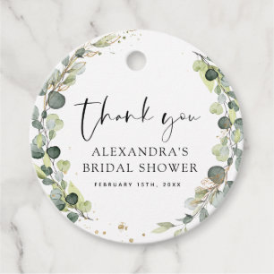 Étiquettes Cadeau Remerciement Baby Shower Eucalyptus Verdure