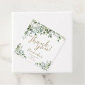 Étiquettes Cadeau Remerciement de Baby Shower de verdure dorée (En situation)