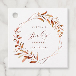 Étiquettes Cadeau Remerciement de Baby Shower Géométrique à la Végét