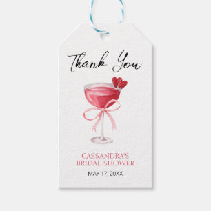 Étiquettes-cadeau Remerciement de Baby Shower Moderne Rose Ruban Coc