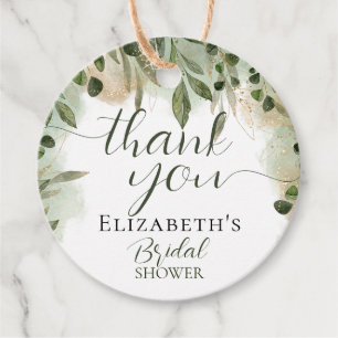 Étiquettes Cadeau Remerciement de calligraphie de script de vert de