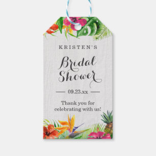 Étiquettes-cadeau Remerciement de Fête de Mariage Florale d'Hibiscus