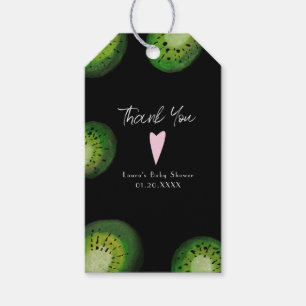 Étiquettes-cadeau Remerciement de fruit de kiwi à l'aquarelle modern