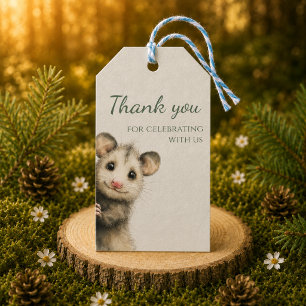 Étiquettes-cadeau Remerciement de l'opossum des bois