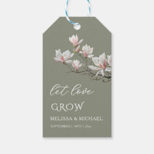 Étiquettes-cadeau Remerciement de mariage au magnolia d'art fin