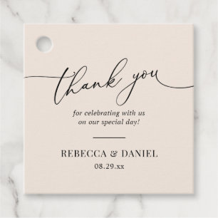 Étiquettes Cadeau Remerciement de mariage bohème chic terreux rose