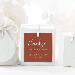 Étiquettes Cadeau Remerciement de mariage en terre cuite rustique à