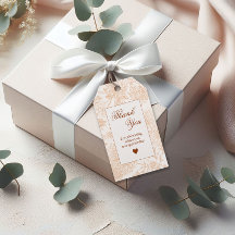 Remerciement de mariage floral beige romantique
