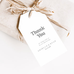 Étiquettes-cadeau Remerciement de mariage minimal élégant formel