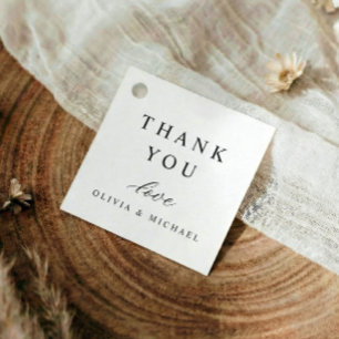 Étiquettes Cadeau Remerciement de mariage minimaliste simple classiq