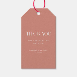 Étiquettes-cadeau Remerciement de mariage moderne minimal rose poudr