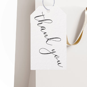 Étiquettes-cadeau Remerciement de mariage moderne noir et blanc