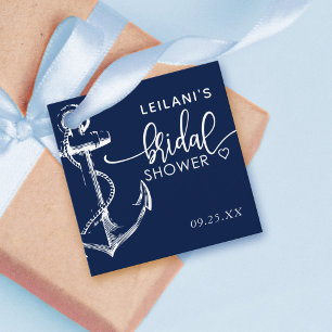 Étiquettes Cadeau Remerciement de mariage naval bleu marine Ancre na