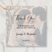 Étiquettes Cadeau Remerciement de mariage photo élégant rustique (Devant)