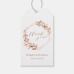 Étiquettes-cadeau Remerciement de mariage rustique géométrique de ve