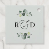 Étiquettes Cadeau Remerciement de monogramme de verdure rustique d'e (Dos)