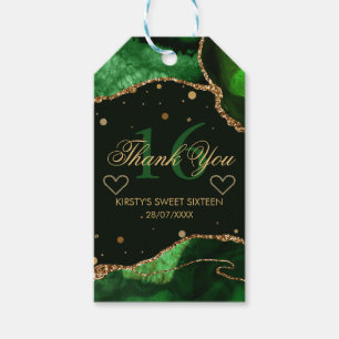 Étiquettes-cadeau Remerciement doux 16 de Agate de Paillettes Vert e