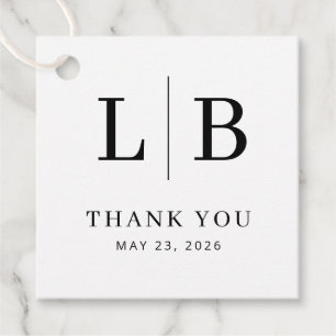 Étiquettes Cadeau Remerciement Élégant en Serif Noir