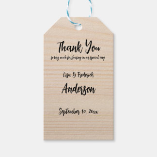 Étiquettes-cadeau Remerciement en bois rustique personnalisé du coup
