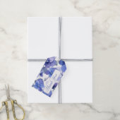 Étiquettes-cadeau Remerciement Floral Bleu Moderne  (Avec de la ficelle)