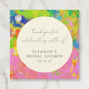 Étiquettes Cadeau Remerciement Personnalisé de Fête de Mariage Abstr