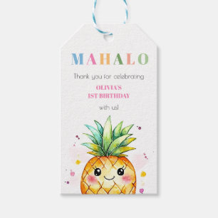 Étiquettes-cadeau Remerciement pour anniversaire enfant Rose Tropica