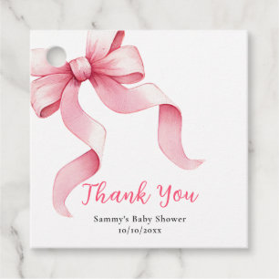 Étiquettes Cadeau Remerciement pour Baby Shower Arc-en-Ciel Rose Coq