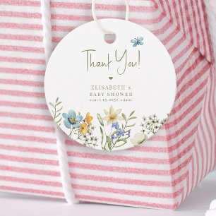 Étiquettes Cadeau Remerciement pour baby shower Boho floral garden
