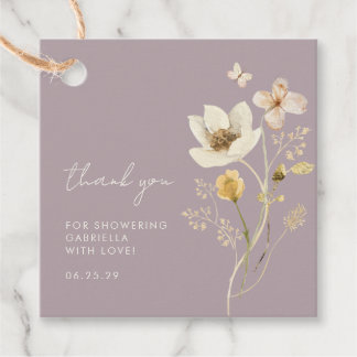 Étiquettes Cadeau Remerciement pour Baby Shower de Mariée Fleur Sauv