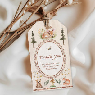 Étiquettes-cadeau Remerciement pour Baby Shower Forest Woodland