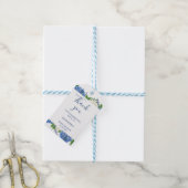 Étiquettes-cadeau Remerciement pour Baby Shower Hydrangea Bleu Éléga (Avec de laficelle)