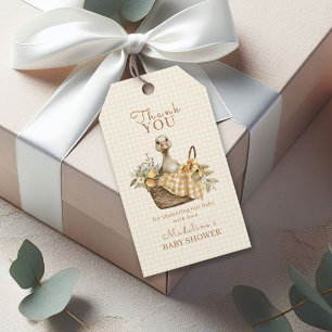 Étiquettes-cadeau Remerciement pour Baby Shower Oie Ridicule Bébé au