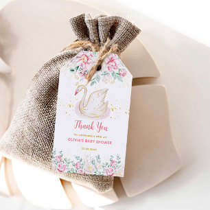 Étiquettes-cadeau Remerciement pour Baby Shower Princesse Cygne