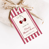 Étiquettes-cadeau Remerciement rayé cerise