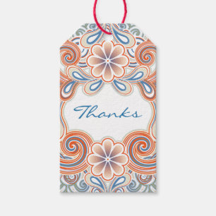 Étiquettes-cadeau Remerciement vintage avec des fleurs