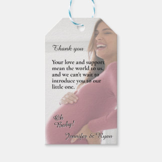 Étiquettes-cadeau Remerciements de Baby Shower pour Photo Minimalist
