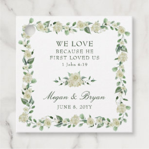 Étiquettes Cadeau Remerciements de mariage chrétiens à motifs florau