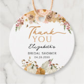 Étiquettes Cadeau Remerciements de Mariage Rustique d'Automne avec C (Devant)