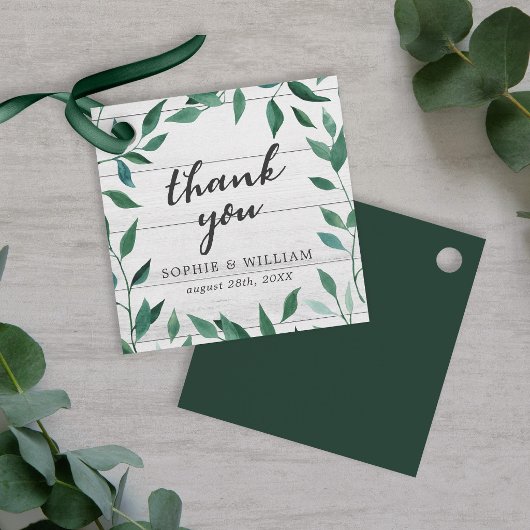 Étiquettes Cadeau Remerciements de Rustic Greenery